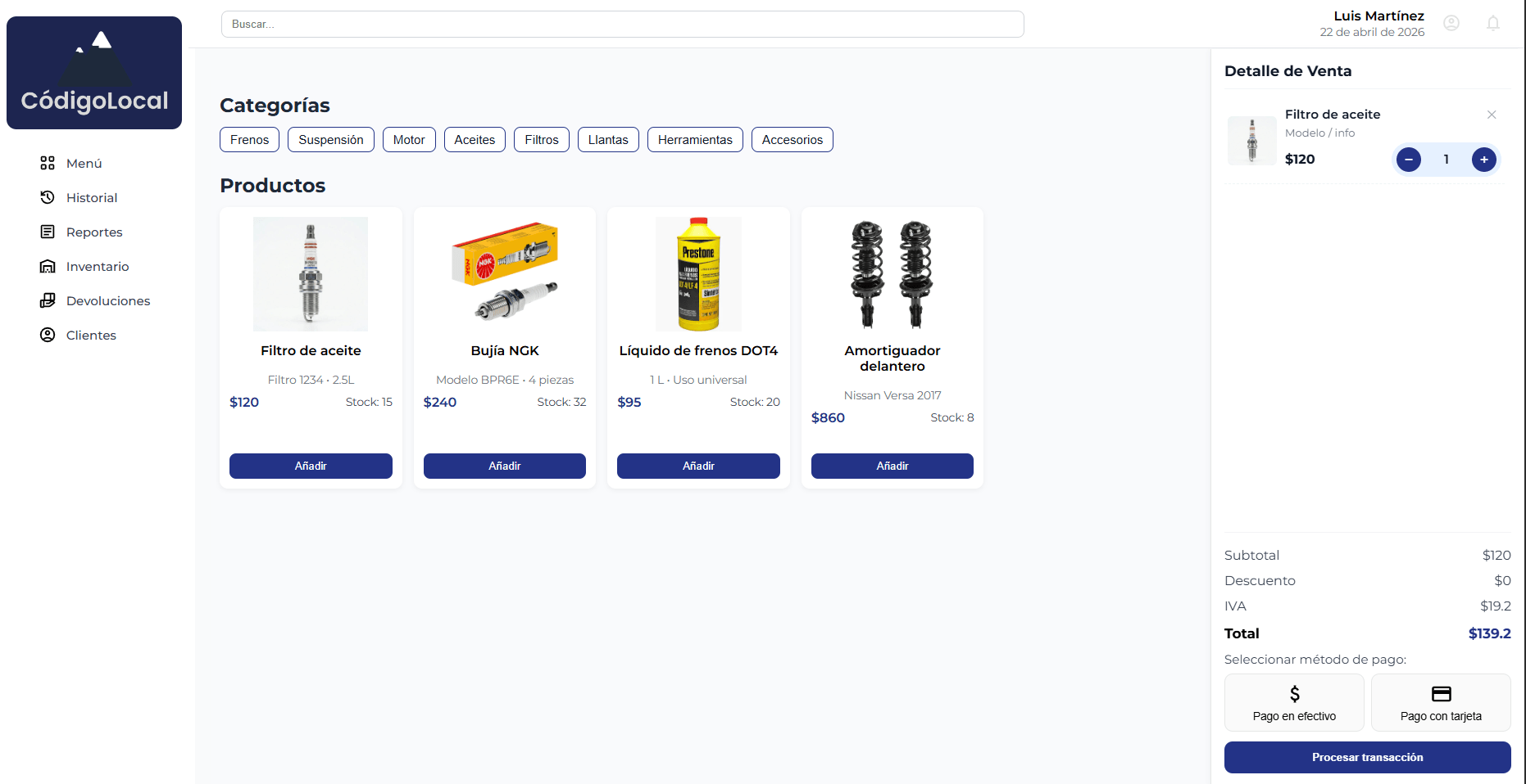 Sistema POS & Inventario